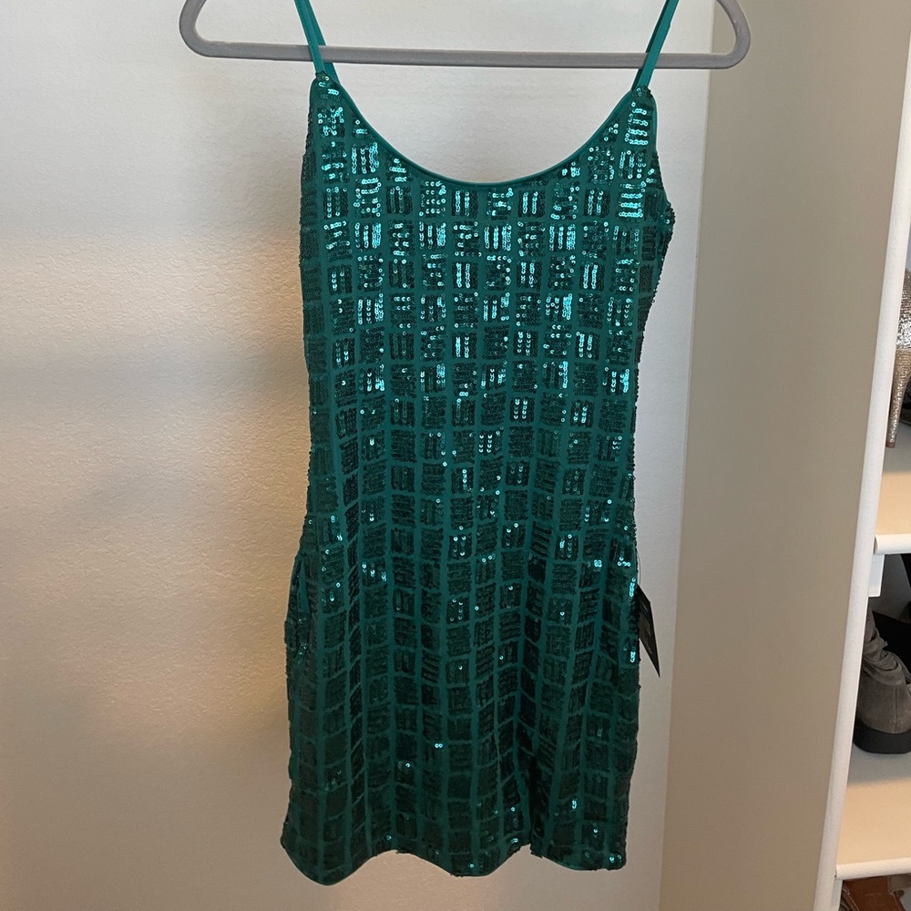 Lulus Green Celebratory Sequin Dress - XS